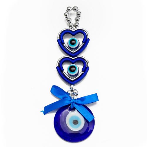 Hanging Ornaments Copper Coated Plastic with Glass evil eye pattern Sold By PC