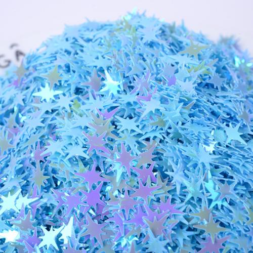 Plastic Sequin, PVC Plastic, Eight Point Star, DIY, more colors for choice, 9mm, Sold By Bag