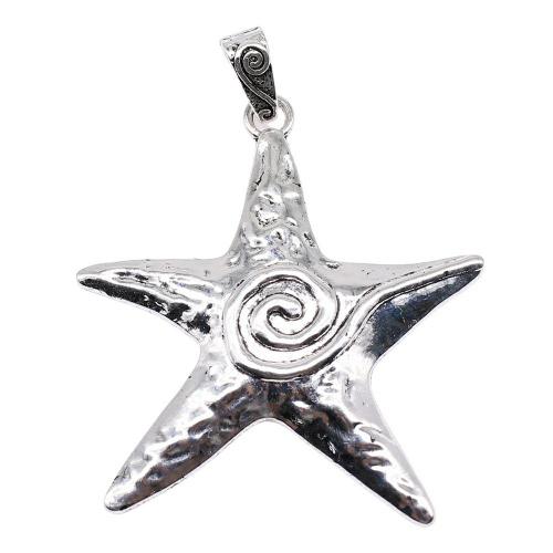 Zinc Alloy Star Pendant Starfish antique silver color plated DIY nickel lead & cadmium free Sold By PC