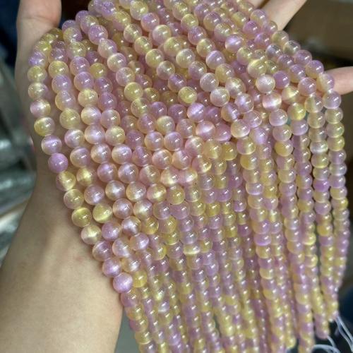 Gemstone Jewelry Beads, Gypsum Stone, Round, polished, DIY & different size for choice, mixed colors, Sold Per Approx 38 cm Strand