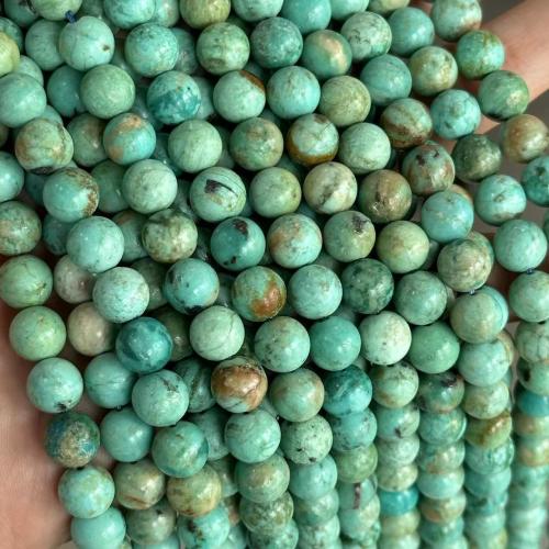 Perles turquoises, turquoise naturelle, Rond, poli, DIY & normes différentes pour le choix, vert, Vendu par Environ 38 cm brin