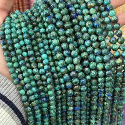 Gemstone Jewelry Beads, Azurite, Round, polished, DIY & different size for choice, mixed colors, Sold Per Approx 38 cm Strand