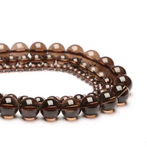 Natural Smoky Quartz Beads, Round, polished, DIY & different size for choice, coffee color, Sold Per Approx 38 cm Strand