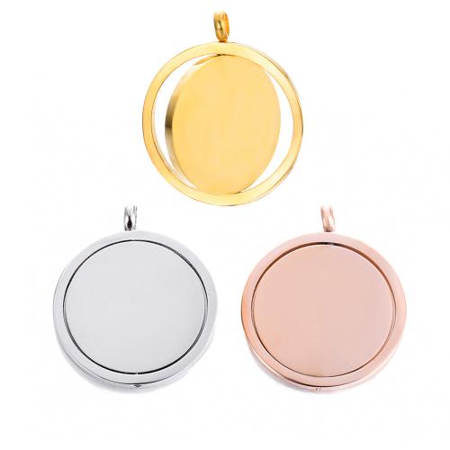 Stainless Steel Pendants 304 Stainless Steel Round plated DIY & Customized 25mm Sold By PC