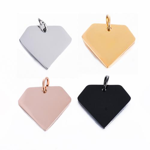 Stainless Steel Pendants 304 Stainless Steel Diamond Shape plated DIY Sold By PC