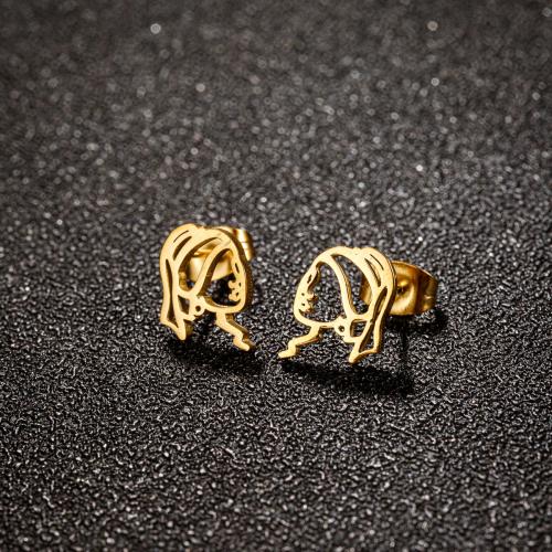 Stainless Steel Stud Earrings 304 Stainless Steel plated for woman Sold By Lot