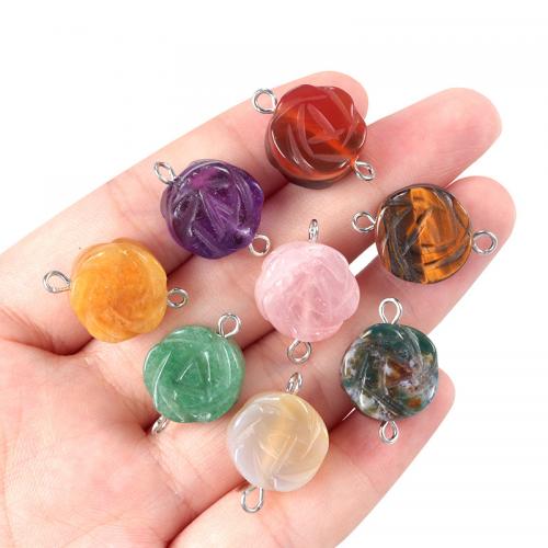Gemstone Connector, Round, DIY & different materials for choice, more colors for choice, 14x14mm, Sold By PC