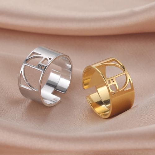 Titanium Steel Finger Ring, plated, fashion jewelry & Unisex & hollow, more colors for choice, nickel, lead & cadmium free, width:9.7mm,thickness:1mm., Sold By PC