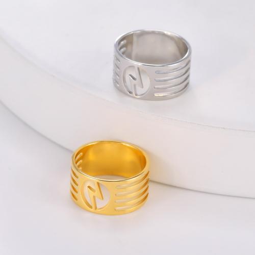 Titanium Čelik Finger Ring, pozlaćen, modni nakit & bez spolne razlike & različite veličine za izbor & šupalj, više boja za izbor, nikal, olovo i kadmij besplatno, width:10mm,thickness:2mm., Prodano By PC