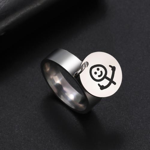 Rozsdamentes acél Finger Ring, 304 rozsdamentes acél, galvanizált, divat ékszerek & egynemű & különböző méretű a választás, több színt a választás, nikkel, ólom és kadmium mentes, width:8mm,thickness:2mm., Által értékesített PC