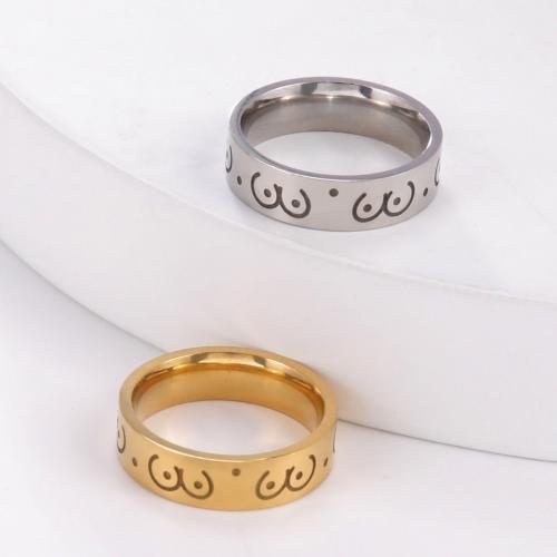 Ring Finger Titantium stali, Powlekane, biżuteria moda & dla obu płci & różnej wielkości do wyboru, dostępnych więcej kolorów, bez zawartości niklu, ołowiu i kadmu, width:6mm,thickness:2mm, sprzedane przez PC