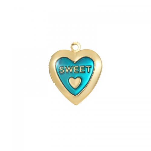 Μενταγιόν Brass Heart, Ορείχαλκος, Καρδιά, επιχρυσωμένο, DIY & σμάλτο, περισσότερα χρώματα για την επιλογή, Sold Με PC