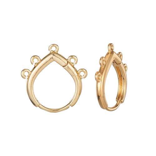 Brass Hoop Earring Components, plated, DIY & different styles for choice, golden, Sold By Pair