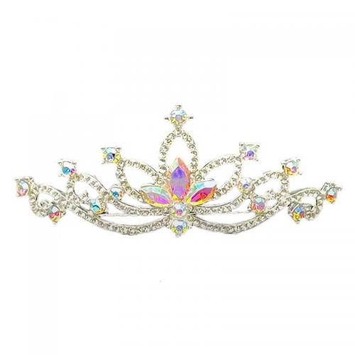Bridal Tiaras Zinc Alloy with Rhinestone fashion jewelry & for woman & with rhinestone silver color nickel lead & cadmium free cm .5 cm Sold By PC