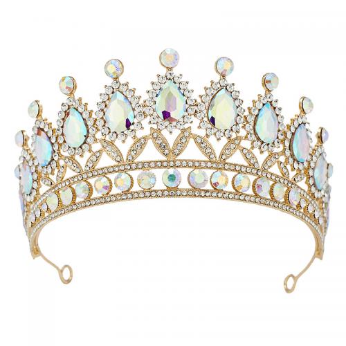 Bridal Tiaras, Tibetan Style, with Rhinestone, fashion jewelry & for woman & with rhinestone, more colors for choice, nickel, lead & cadmium free, Diameter:15 cm,Height:6.5 cm, Sold By PC