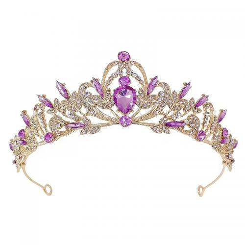 Bridal Tiaras, Tibetan Style, with Rhinestone, fashion jewelry & for woman & with rhinestone, more colors for choice, nickel, lead & cadmium free, Diameter:16 cm,Height:5.5 cm, Sold By PC