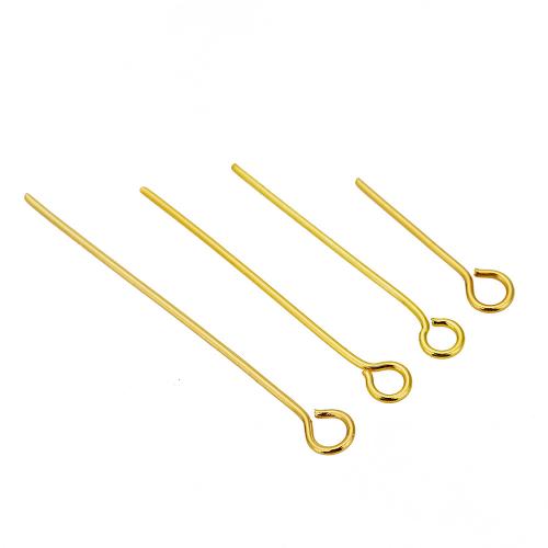 Stainless Steel Eyepins, 304 Stainless Steel, gold color plated, DIY & different size for choice, golden, 1000PCs/Bag, Sold By Bag