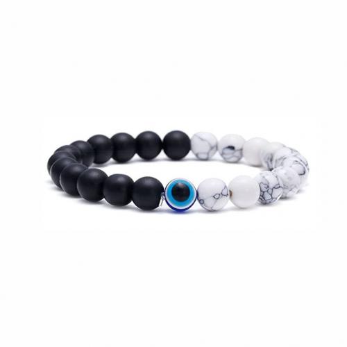 Gemstone Bracelets, Natural Stone, with Abrazine Stone & Resin, Round, fashion jewelry & different materials for choice & Unisex, more colors for choice, Length:Approx 18 cm, Sold By PC