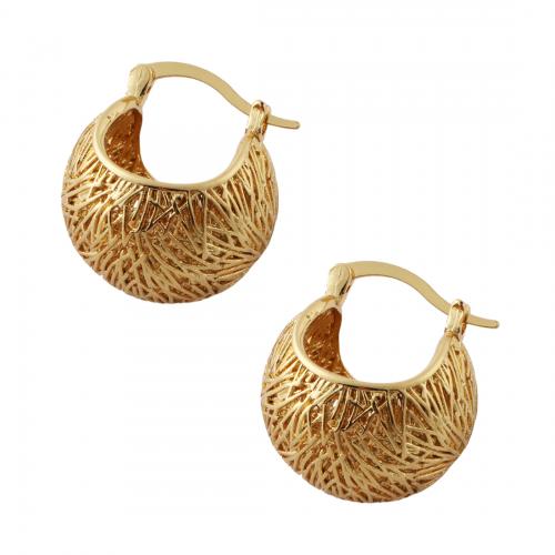 Brass Leverback Earring, fashion jewelry & for woman, golden, nickel, lead & cadmium free, 22x19.50mm, Sold By Pair