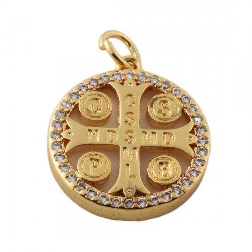Cubic Zirconia Micro Pave Brass Pendant with Shell fashion jewelry & micro pave cubic zirconia & for woman golden nickel lead & cadmium free Approx 3mm Sold By PC