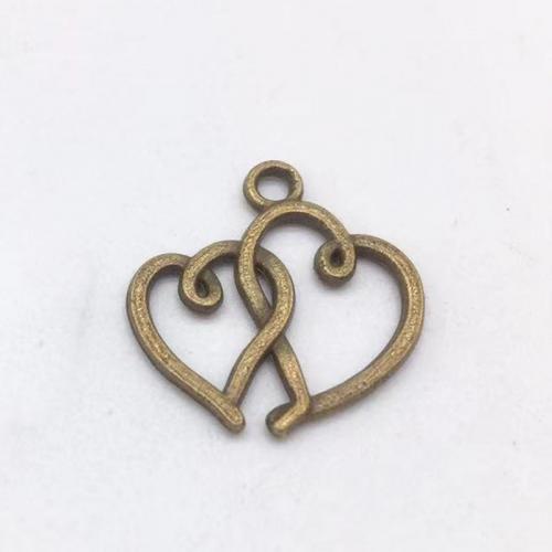 Tibetan Style Heart Pendants, plated, DIY & hollow, more colors for choice, nickel, lead & cadmium free, 20x19x1.50mm, Approx 100PCs/Bag, Sold By Bag