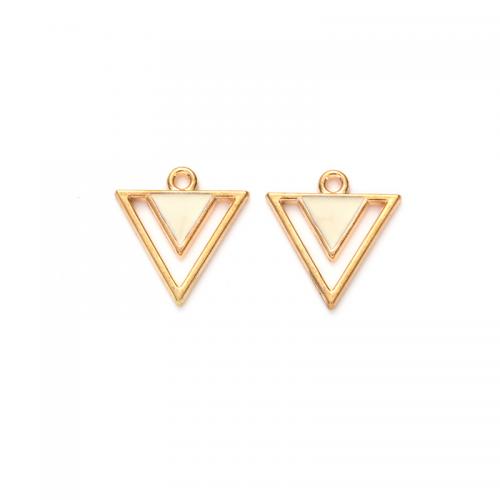 Zinc Alloy Enamel Pendants Triangle gold color plated DIY nickel lead & cadmium free Approx Sold By Bag