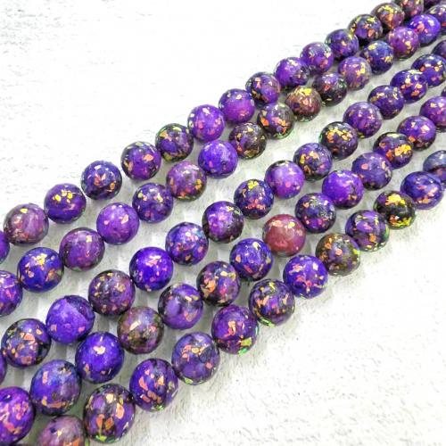 Perles bijoux en pierres gemmes, Pierre naturelle, Rond, DIY, violet, 8mm, Environ 48PC/brin, Vendu par Environ 38 cm brin
