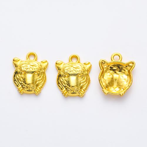 Zinc Alloy Animal Pendants Tiger plated DIY nickel lead & cadmium free Approx Sold By Bag