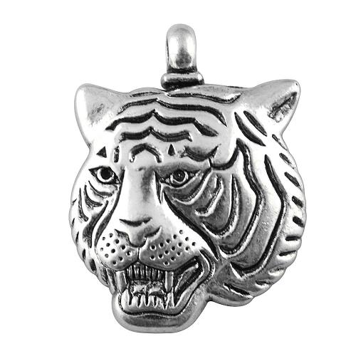 Tibetan Style Animal Pendants, Tiger, plated, DIY, more colors for choice, nickel, lead & cadmium free, 45x34mm, Approx 100PCs/Bag, Sold By Bag