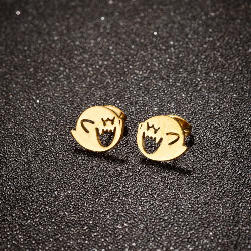 Stainless Steel Stud Earrings 304 Stainless Steel Monster plated for woman Sold By Lot