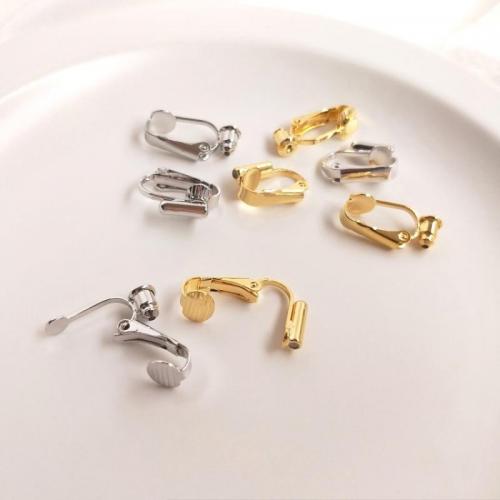 Brass Earring Clip, plated, DIY & different styles for choice, more colors for choice, nickel, lead & cadmium free, 20x10mm, Sold By Pair