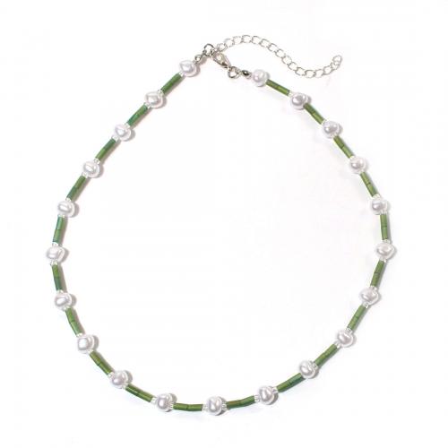 Zinc Alloy smykker halskæde, med Plastic & Plastic Pearl, med 7cm extender kæde, forgyldt, mode smykker & for kvinde, flere farver til valg, nikkel, bly & cadmium fri, Længde Ca. 41 cm, Solgt af PC