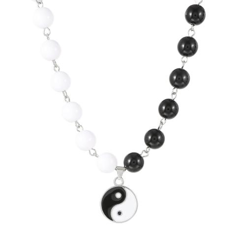 Zinklegierung Schmuck Halskette, mit Acryl, plattiert, Modeschmuck & für Frau & Emaille, frei von Nickel, Blei & Kadmium, Länge:ca. 49 cm, verkauft von PC