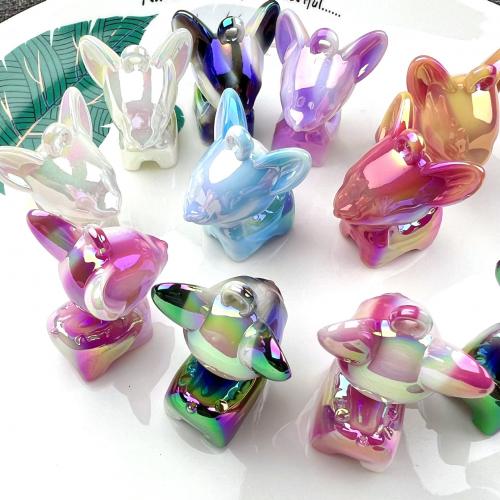 Acrylic Pendants, Deer, UV plating, DIY, more colors for choice, 32x40mm, Approx 100PCs/Bag, Sold By Bag