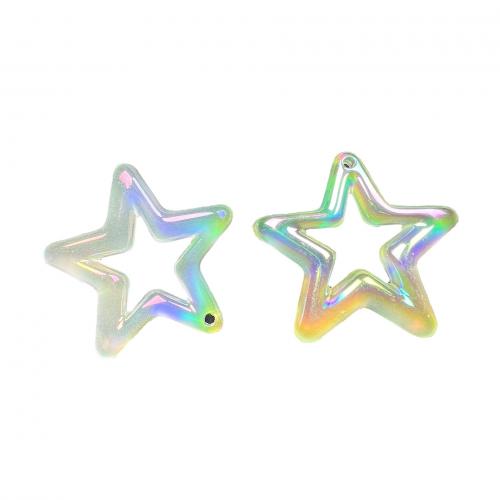 Acrylic Pendants Star UV plating DIY & luminated 47mm Approx Sold By Bag