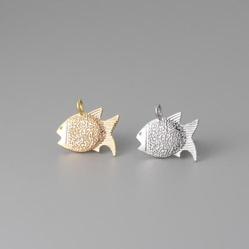 Brass Jewelry Pendants Fish 14K gold plated DIY Sold By PC
