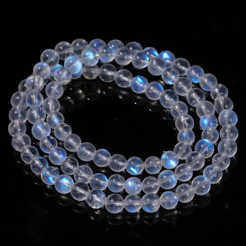 Gemstone Bracelets, Blue Moonstone, Round, fashion jewelry & multilayer & different grades for choice & for woman, more colors for choice, 6mm, Length:Approx 54 cm, Sold By PC