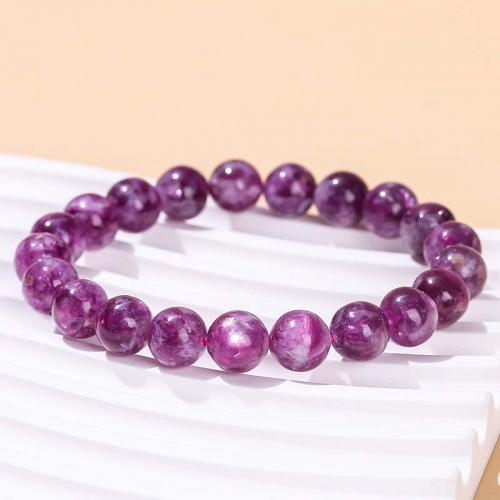 Bracelets de pierres précieuses, diopside, Rond, bijoux de mode & pour femme, violet, Length about 9-10mm, Longueur:Environ 18 cm, Vendu par PC
