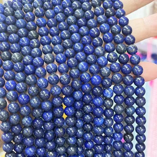 Natural Lapis Lazuli Beads Round DIY blue Sold By Strand