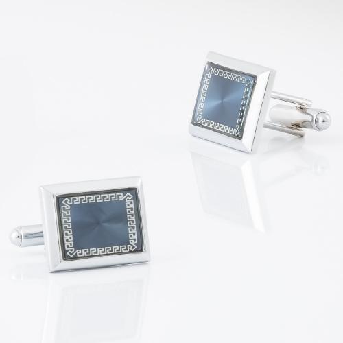 Cufflinks, Brass, Rectangle, silver color plated, Unisex & epoxy gel, nickel, lead & cadmium free, 19x14mm, Sold By Pair