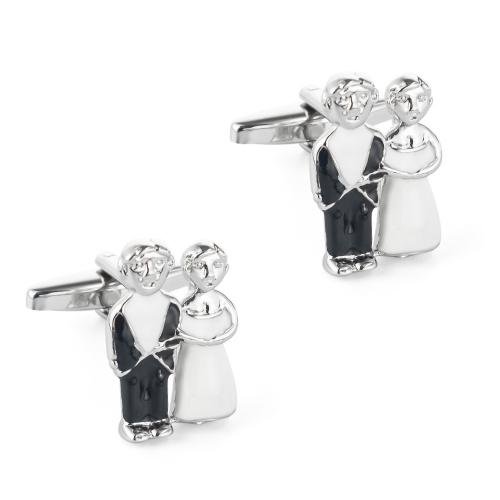 Cufflinks, Brass, silver color plated, stoving varnish & for man, nickel, lead & cadmium free, 20.80x14mm, Sold By Pair