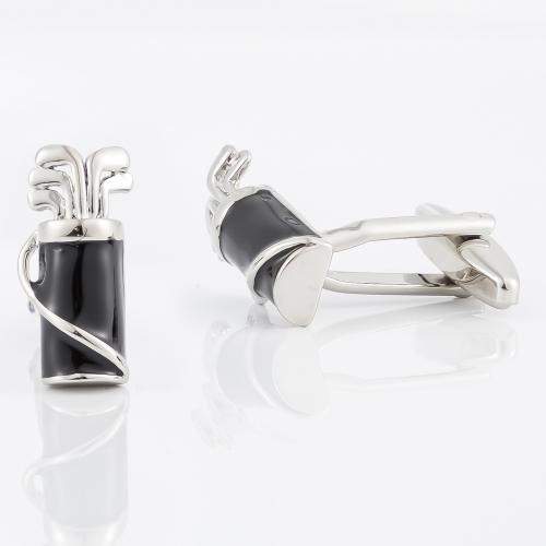 Cufflinks, Brass, silver color plated, stoving varnish & for man, nickel, lead & cadmium free, 7.80x19.50mm, Sold By Pair