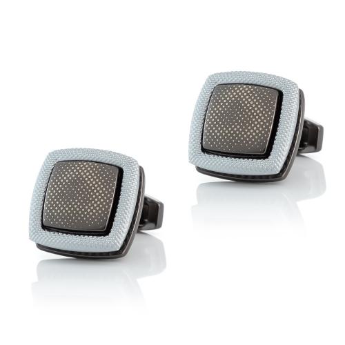 Cufflinks Zinc Alloy Square gun black plated for man nickel lead & cadmium free Sold By Pair