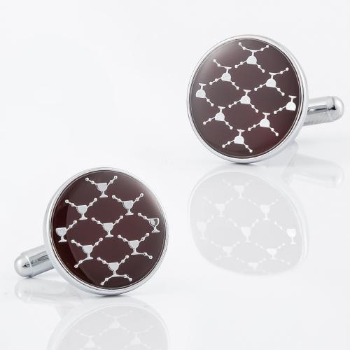 Cufflinks Brass silver color plated for man & epoxy gel nickel lead & cadmium free Sold By Pair