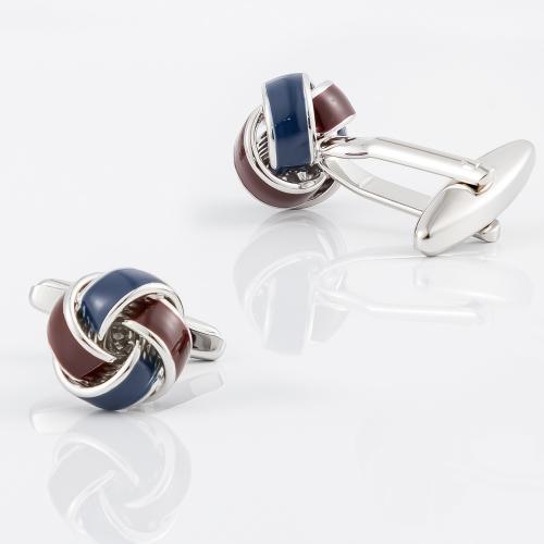 Cufflinks, Brass, silver color plated, for man & enamel, nickel, lead & cadmium free, 11.50x11.50mm, Sold By Pair