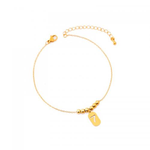 Fashion Jewelry Anklet Titanium Steel with 6cm extender chain 18K gold plated for woman golden Length Approx 21 cm Sold By PC