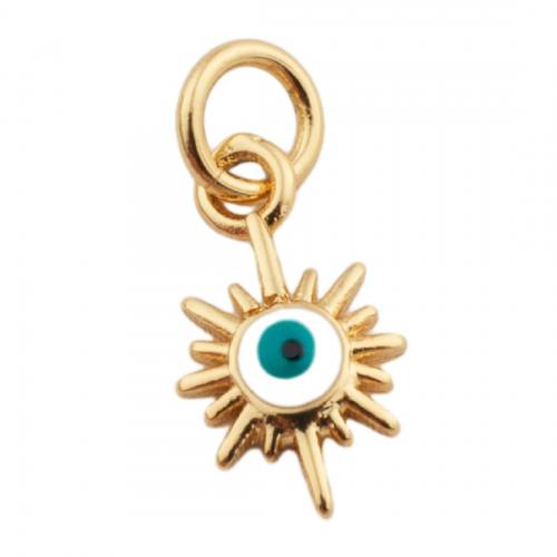 Evil Eye Pendants, Brass, fashion jewelry & Unisex, golden, nickel, lead & cadmium free, 12x7mm, Hole:Approx 3mm, Sold By PC