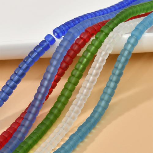Perles en verre de mode, Plat rond, DIY, plus de couleurs à choisir, 6x4mm, Environ 90PC/brin, Vendu par brin