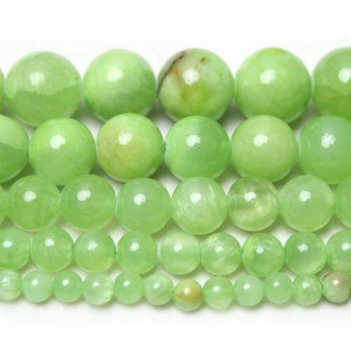 Natural Chalcedony Bead Round DIY green Sold By Strand