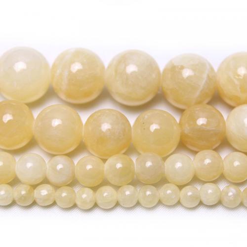Natural Jade Beads Pale Brown Jade Round DIY yellow Sold By Strand